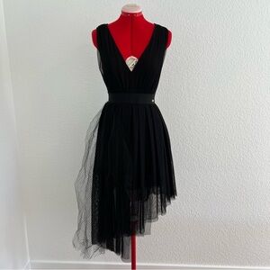 Relish Little Black Dress Sleeveless V-neck Asymmetrical Size XS